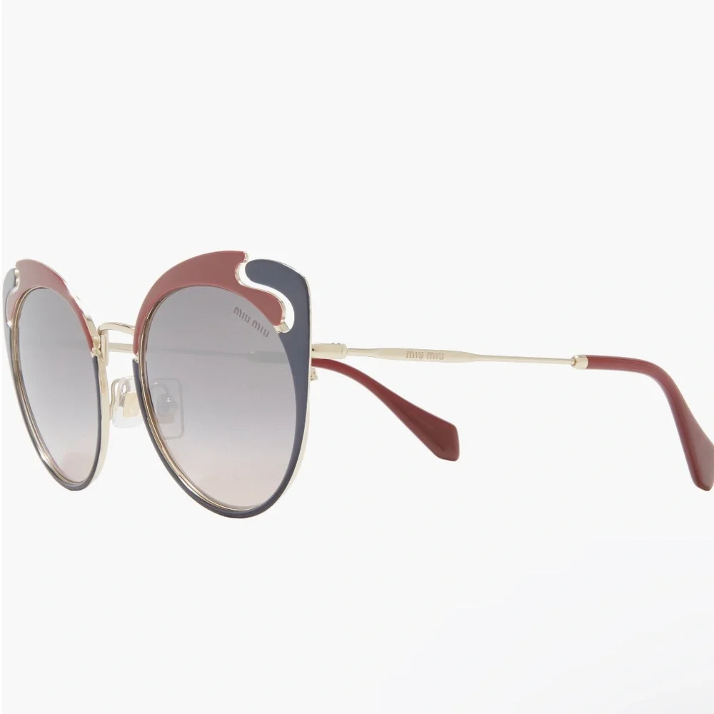 💯- New Authentic Miu Miu MU 57TS HB5GR0* 3N Metal Women Noir sunglasses - Picture 4 of 16